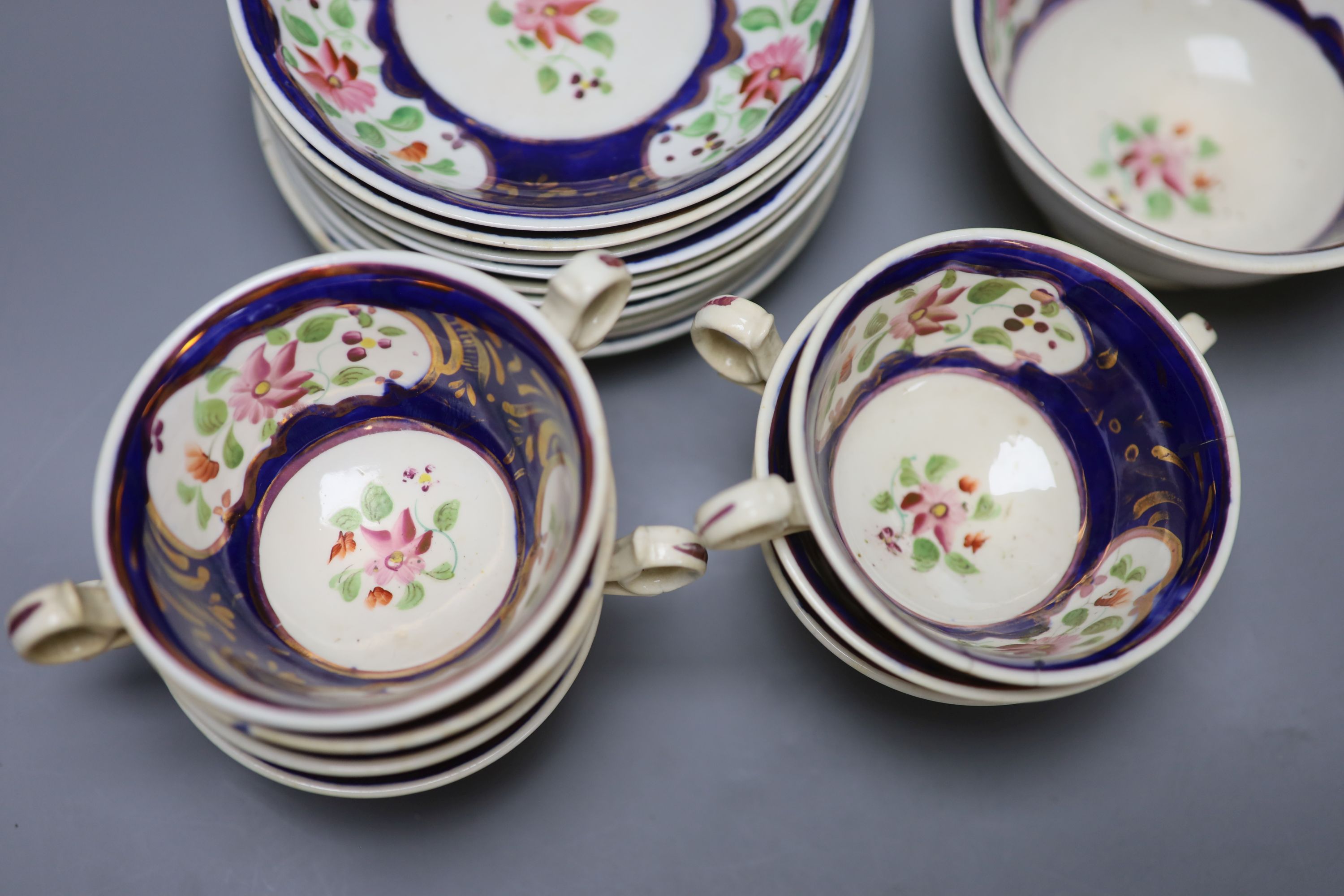 A Victorian Continental porcelain teaset